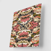 Südwestquiggly Wiggly Earth Tone Abstrakt Quadratische Wanduhr (Winkel)