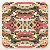Südwestquiggly Wiggly Earth Tone Abstrakt Rechteckiger Pappuntersetzer (Vorderseite)