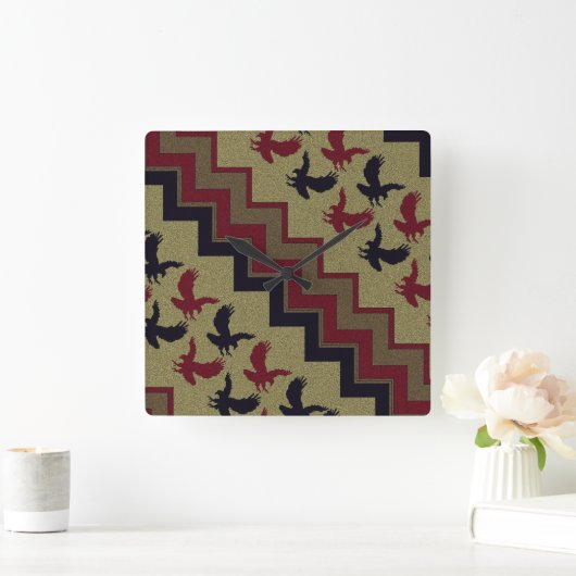 SüdwestRetro Quadratische Wanduhr (Zuhause)