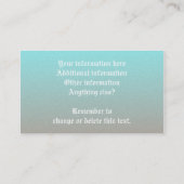 Südwestrhythmus-Gewohnheits-Visitenkarten Visitenkarte (Rückseite)