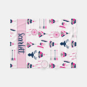 Südwestrosa und blaues Hirsch Fleecedecke (Vorderseite (Horizontal))