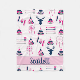 Südwestrosa und blaues Hirsch Fleecedecke