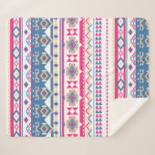 Südwestrosa und blaues Tribal-Muster Sherpadecke (Vorderseite (Horizontal))