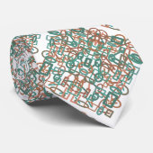 Südwestrost und türkisfarbene Linie Zeichnend Kuns Krawatte (Gerollt)