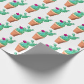 Südwestrotes Muster für gepolsterte Kakteen Geschenkpapier (Ecke)