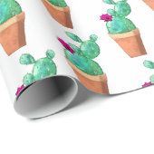 Südwestrotes Muster für gepolsterte Kakteen Geschenkpapier (Rolleneckpunkt)