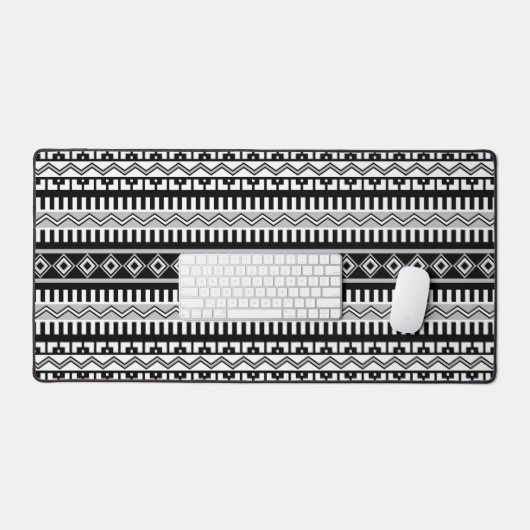 Südwestschwarz und weiß geometrisches Muster Schreibtischunterlage (Tastatur & Maus)
