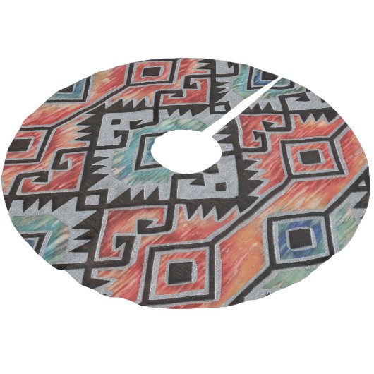 Südwestsilber Polyester Weihnachtsbaumdecke (Schrägansicht)