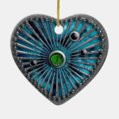 Südwestsilbernes Herz Keramik Ornament (Hinten)