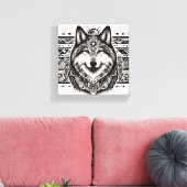 Südweststil Wolf Face Canvas Print Leinwanddruck (Insitu (Wohnzimmer))