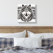 Südweststil Wolf Face Canvas Print Leinwanddruck (Insitu (Schlafzimmer))