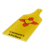 Südweststil Zia Herz New Mexico Gold & Red Schneidebrett (Ecke)