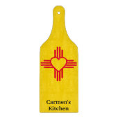 Südweststil Zia Herz New Mexico Gold & Red Schneidebrett (Vorderseite)