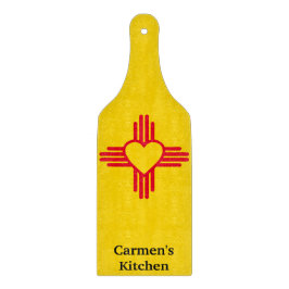 Südweststil Zia Herz New Mexico Gold & Red Schneidebrett