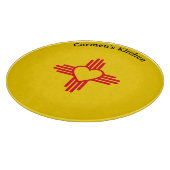 Südweststil Zia Herz New Mexico Gold & Red Schneidebrett (Ecke)