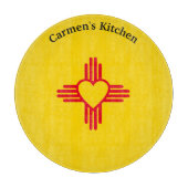 Südweststil Zia Herz New Mexico Gold & Red Schneidebrett (Vorderseite)