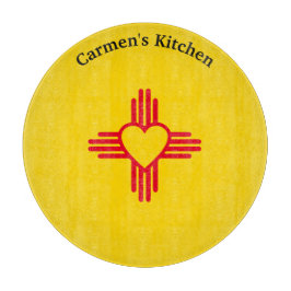 Südweststil Zia Herz New Mexico Gold & Red Schneidebrett