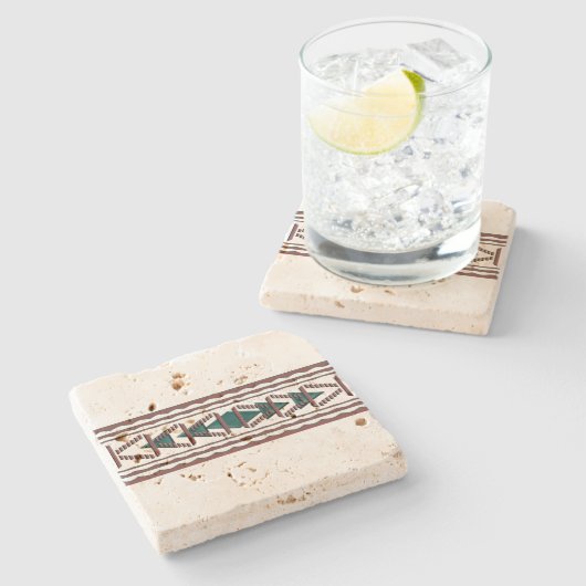 Südwesttapisserie-Travertin-Untersetzer Steinuntersetzer (Seitenansicht)