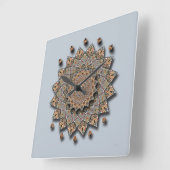 Südwesttonwaren-Kunst-Mandala-Wanduhr Quadratische Wanduhr (Winkel)