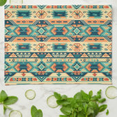 Südwesttribal Türkis Geschirrtuch (Gefaltet)