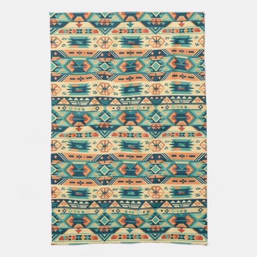 Südwesttribal Türkis Geschirrtuch (Vertikal)