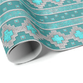 Südwesttürkis Geschenkpapier (Rolleneckpunkt)