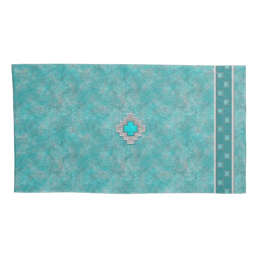 Südwesttürkis Kissenbezug (Rückseite-Rechts)