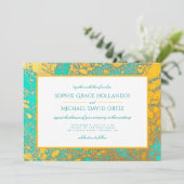 Südwesttürkis und Goldmineralien Einladung (Stehend Vorderseite)