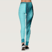 Südwesttürkisfarbene Leggings mit Namen (Rückseite)