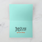 Südwesttürkisfarbene Muttertagskarte Feiertagskarte (Innenseite)