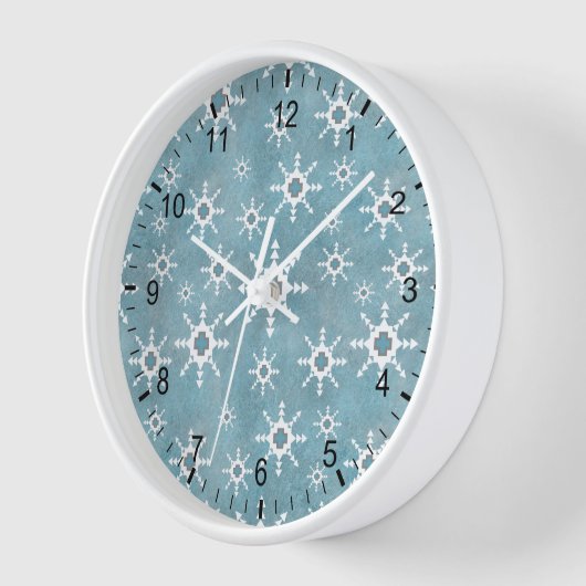 Südwesttürkisfarbener geometrischer Schneeflocken  Uhr (Winkel)
