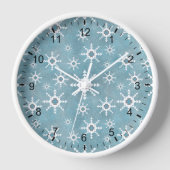 Südwesttürkisfarbener geometrischer Schneeflocken Uhr (Vorderseite)