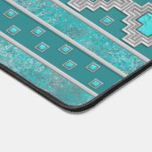 Südwesttürkisfarbenes Stone Geometrisches Muster Schreibtischunterlage (Ecke)