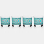 Südwesttürkisfarbenes Stone Geometrisches Muster Whiskyglas (Rechts)