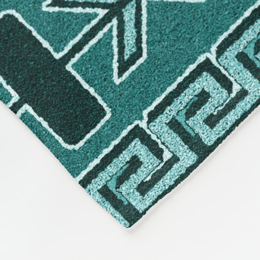 Südwestturqouise Muster Fleecedecke (Ecke)