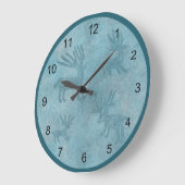 Südwestturquoise Deer Petroglyph Design Große Wanduhr (Winkel)