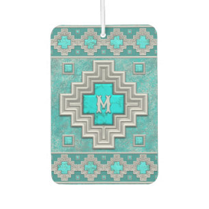 Südwestturquoise Stone Geometric Personalisiert Autolufterfrischer