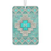 Südwestturquoise Stone Geometric Personalisiert Autolufterfrischer (Rückseite)