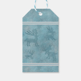 Südwestwinterhirsche und Pinien Blau Geschenkanhänger