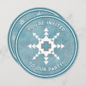 Südwestwinterschneeflocke Personalisierte Einladun Feiertagskarte (Vorne/Hinten)