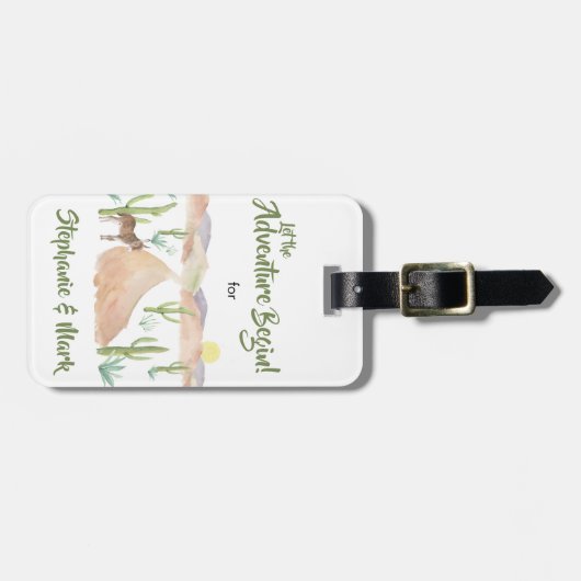 Südwestwüste Abenteuer Wasserfarbe Personalisiert Gepäckanhänger (Vorderseite horizontal)