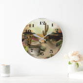 Südwestwüste Abstrakte Art des Sonnenaufgangs Große Wanduhr (Zuhause)