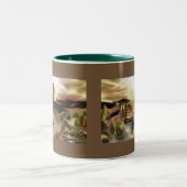 Südwestwüste Abstrakte Art des Sonnenaufgangs Zweifarbige Tasse (Mittel)