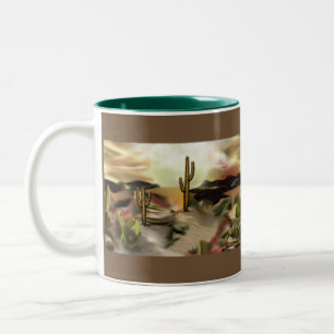 Südwestwüste Abstrakte Art des Sonnenaufgangs Zweifarbige Tasse