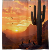 Südwestwüste bei Sonnenuntergang Duschvorhang (Vorderseite)