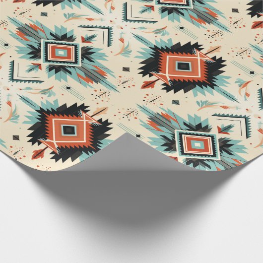 Südwestwüste Blue Adobo Terracotta Muster Geschenkpapier (Ecke)