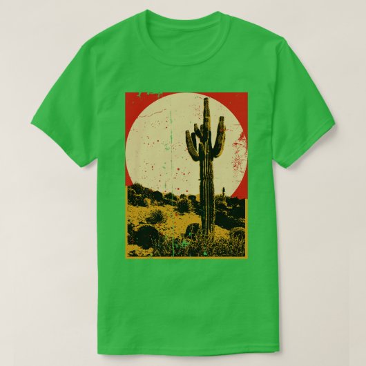 Südwestwüste Cactus Sunset T-Shirt (Design vorne)