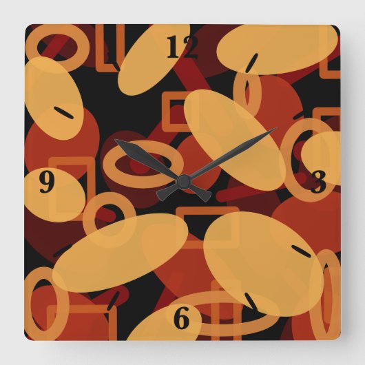 Südwestwüste Landschaftsfarben Abstrakte Kunst Quadratische Wanduhr (Vorderseite)