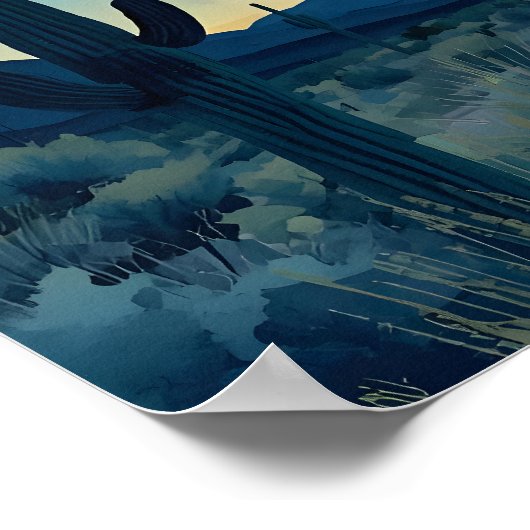 Südwestwüste mit Cacti Poster (Ecke)