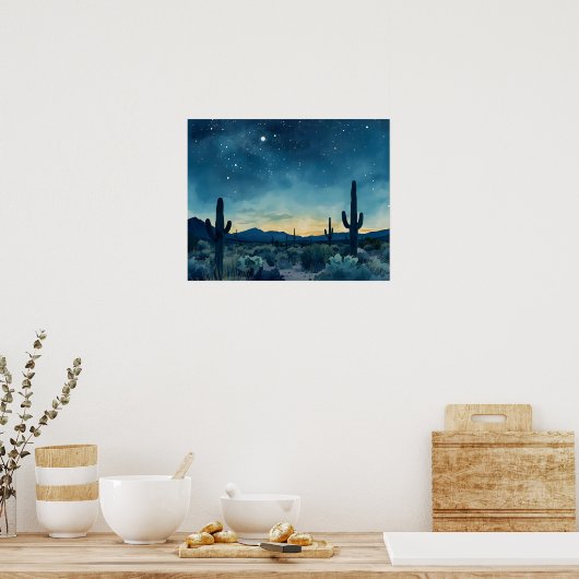 Südwestwüste mit Cacti Poster (Küche)